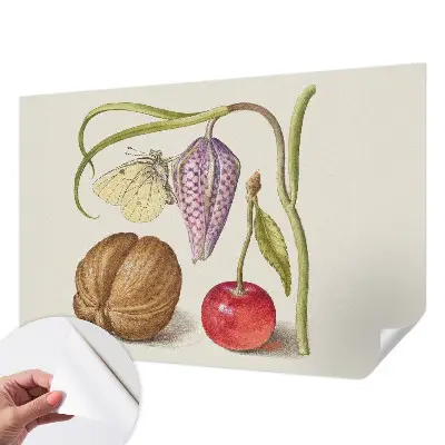 Papier peint photo grand format pour le mur plante papillon