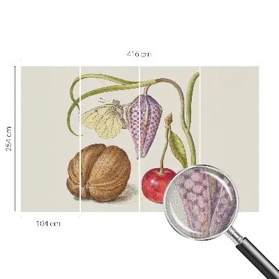 Papier peint photo grand format pour le mur plante papillon