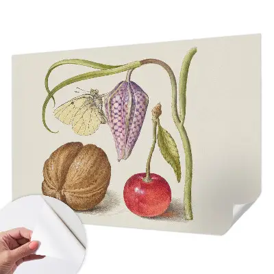 Papier peint photo grand format pour le mur plante papillon