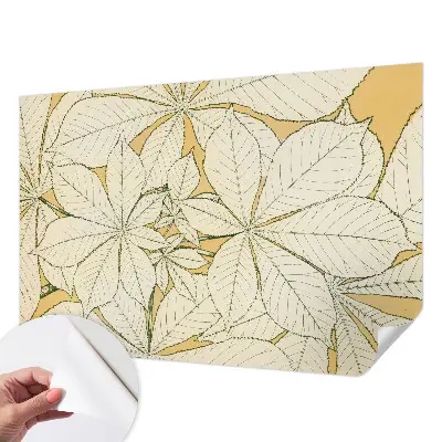 Papier peint photographique sur tissu non tissé feuilles de châtaignier