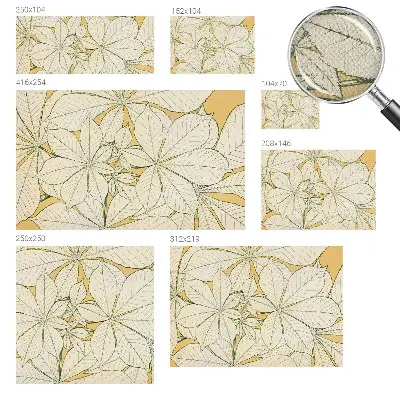 Papier peint photographique sur tissu non tissé feuilles de châtaignier