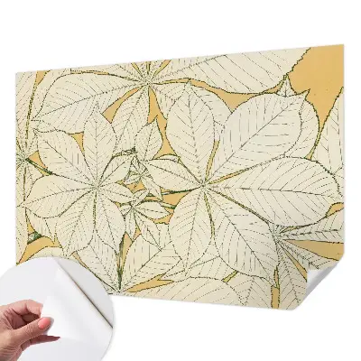 Papier peint photographique sur tissu non tissé feuilles de châtaignier