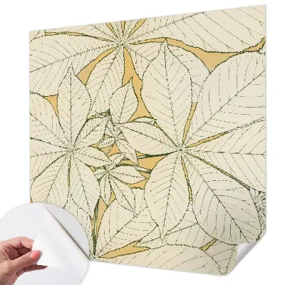 Papier peint photographique sur tissu non tissé feuilles de châtaignier