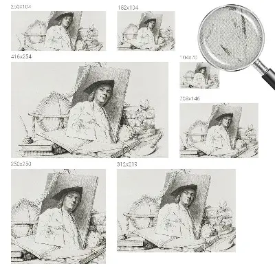 Papier peint photo sur tissu non tissé Portrait artistique