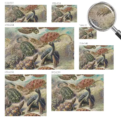 Papier peint photo grand format pour le mur faune des tortues