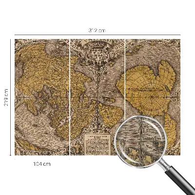 Papier peint photo sur tissu non tissé cartographie historique