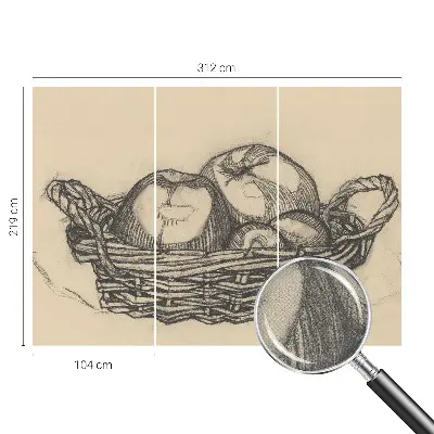 Papier peint photographique intissé corbeille de fruits