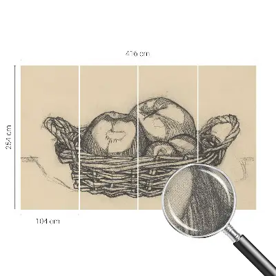 Papier peint photographique intissé corbeille de fruits
