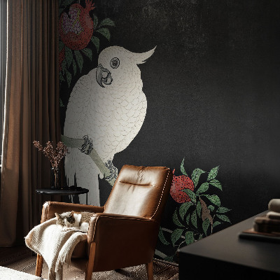 Papier peint tête de lit chambre adulte Papagáj z granátového jablka