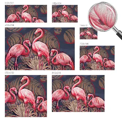 Papier peint intissé imprimé flamants roses