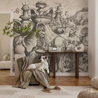 Papier peint photographique intissé Une bataille grotesque