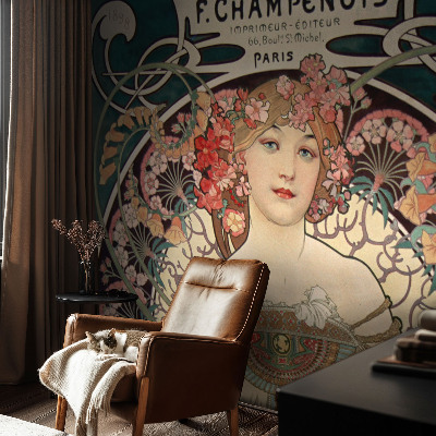 Papier peint chambre adulte cocooning Kvetinová symetria