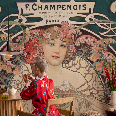 Papier peint chambre adulte cocooning Kvetinová symetria