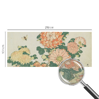 Papier peint tendance salon Kvety chryzantémy