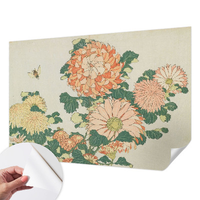 Papier peint tendance salon Kvety chryzantémy