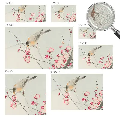 Papier peint photographique intissé oiseau des fleurs