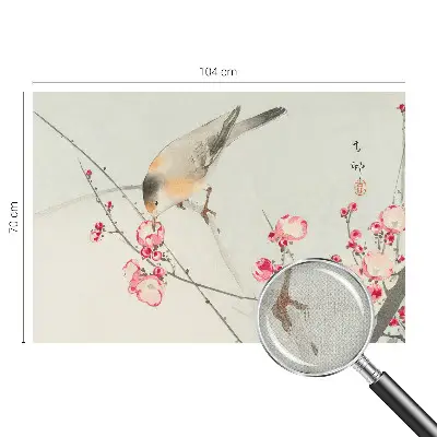 Papier peint photographique intissé oiseau des fleurs
