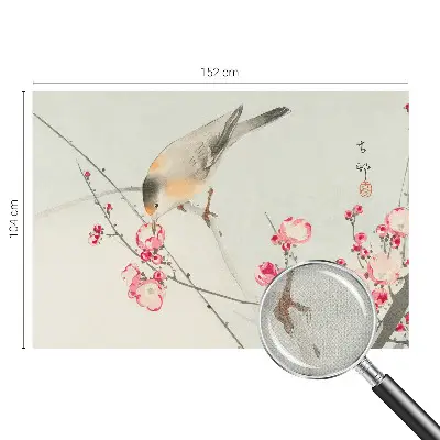 Papier peint photographique intissé oiseau des fleurs