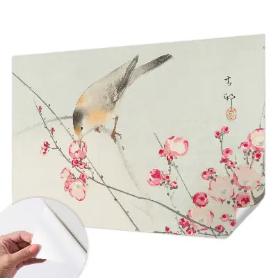 Papier peint photographique intissé oiseau des fleurs
