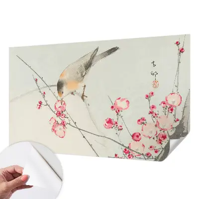 Papier peint photographique intissé oiseau des fleurs