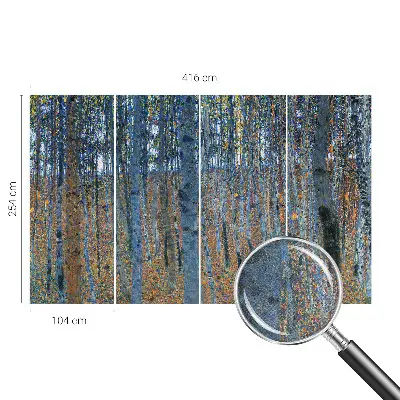 Papier peint intissé imprimé forêt de bouleaux