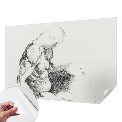 Papier peint tête de lit chambre adulte Mužská skica