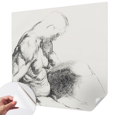 Papier peint tête de lit chambre adulte Mužská skica