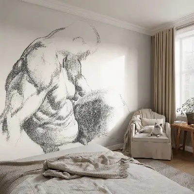 Papier peint intissé Croquis d'homme