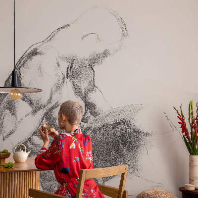 Papier peint tête de lit chambre adulte Mužská skica