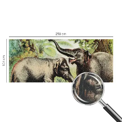 Papier peint photo imprimé sur tissu non tissé famille d'éléphants