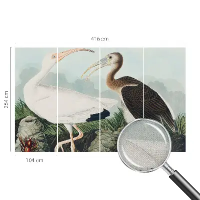 Papier peint intissé imprimé couple d'oiseaux