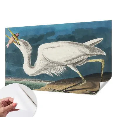 Papier peint photo grand format pour le mur Oiseau avec poisson