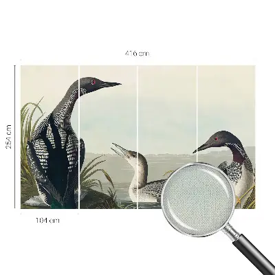 Papier peint photo imprimé sur tissu non tissé Oiseaux au-dessus de l'eau