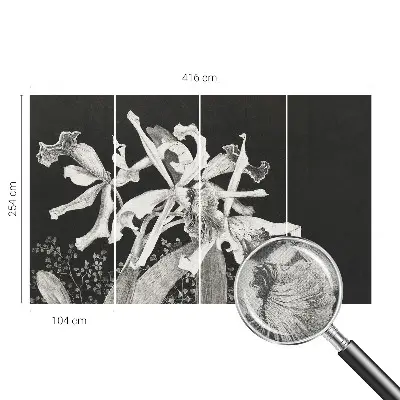 Papier peint photographique sur tissu non tissé Illustration d'orchidée