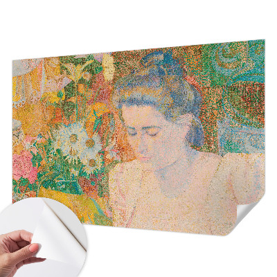 Papier peint tête de lit chambre adulte Kvetinový portrét
