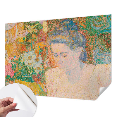 Papier peint tête de lit chambre adulte Kvetinový portrét