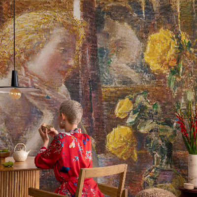 Papier peint tendance chambre adulte Žena s ružami