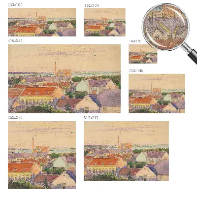 Papier peint photo grand format pour le mur Toits urbains