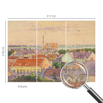 Papier peint panoramique adhésif Mestské strechy