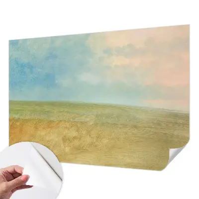 Papier peint intissé imprimé champs pastel