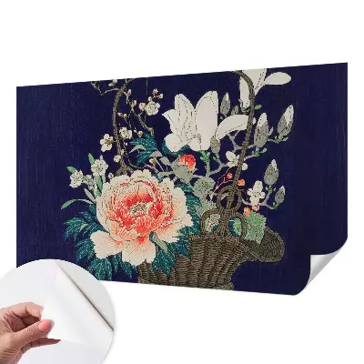 Papier peint photo grand format pour le mur panier de fleurs