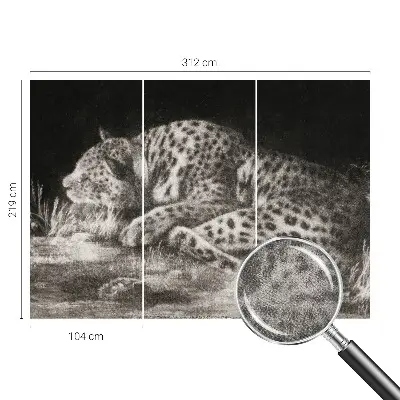Papier peint photographique sur tissu non tissé Léopard au repos