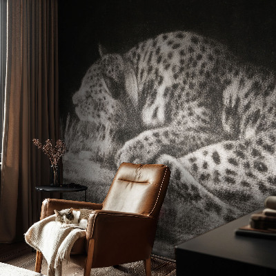 Papier peint chambre ado Leopard odpočíva