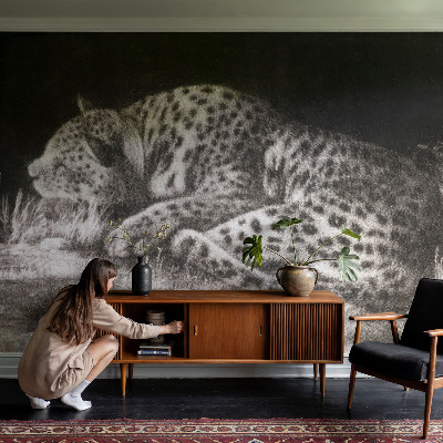 Papier peint chambre ado Leopard odpočíva