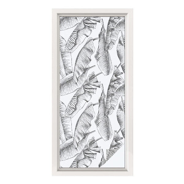 Sticker fenêtre vitrail adhésif feuilles tropicales