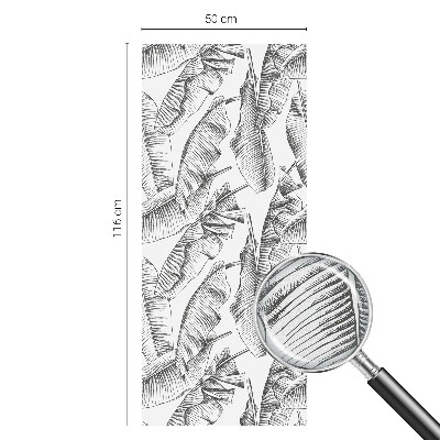 Sticker fenêtre vitrail adhésif feuilles tropicales