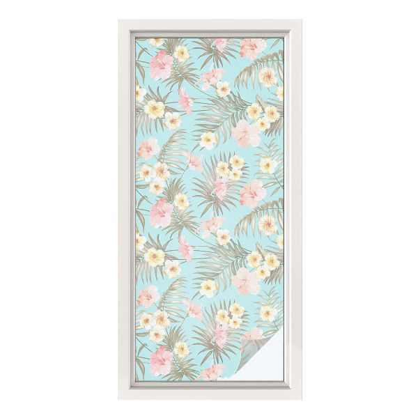 Film solaire fenêtre décoratif aspect vitrail Motif tropical