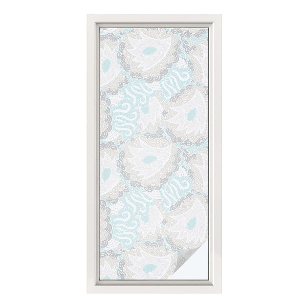 Film adhésif pour vitrage dépoli vitrail Plumes délicates