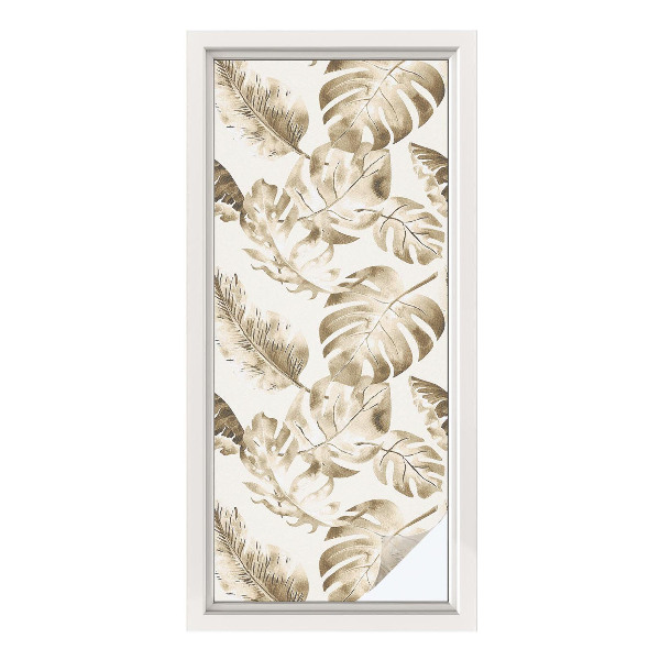 Film adhésif pour vitrage dépoli vitrail plantes tropicales