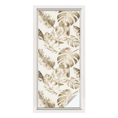 Film adhésif pour vitrage dépoli vitrail plantes tropicales